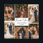 elegant 6 photos wedding  magnet<br><div class="desc">elegant  thank you  six photos collage wedding magnet</div>