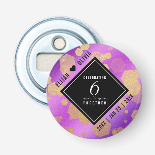 Elegant 6th Amethyst Wedding Anniversary Bottle Op Opener