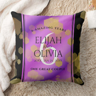 Elegant 6th Amethyst Wedding Anniversary Cushion