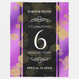 Elegant 6th Amethyst Wedding Anniversary Fleece Blanket