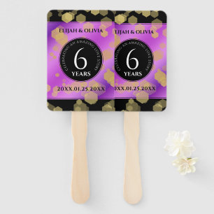 Elegant 6th Amethyst Wedding Anniversary Hand Fan