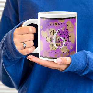 Elegant 6th Amethyst Wedding Anniversary Large Coffee Mug
