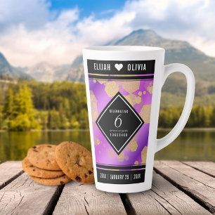 Elegant 6th Amethyst Wedding Anniversary Latte Mug