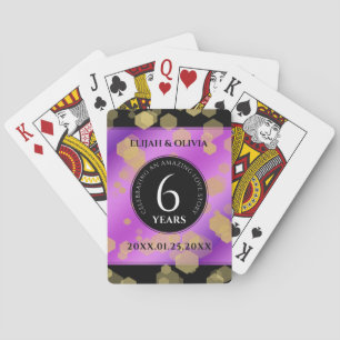 Elegant 6th Amethyst Wedding Anniversary Playing Cards
