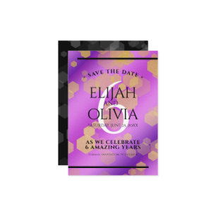 Elegant 6th Amethyst Wedding Anniversary Save The Date