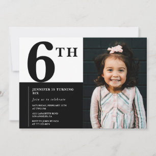 Elegant 6th birthday invitation Girl Chic Photo