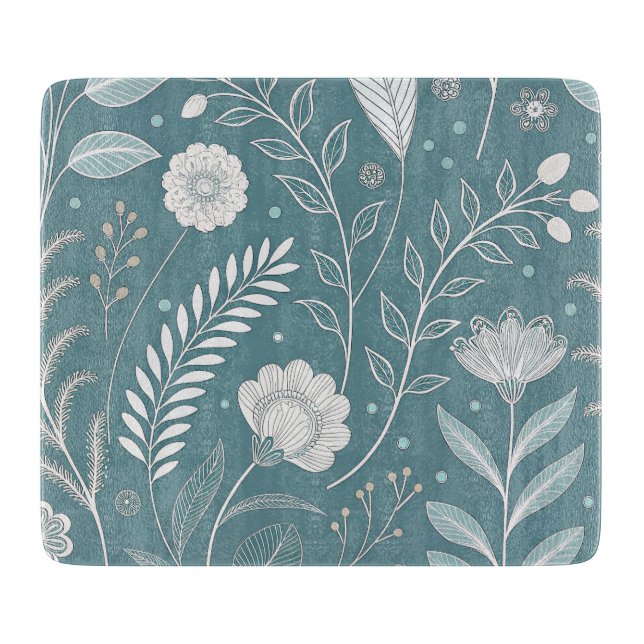 Elegant 6x7 Glass Cutting Board with Stylish Desig (Front)