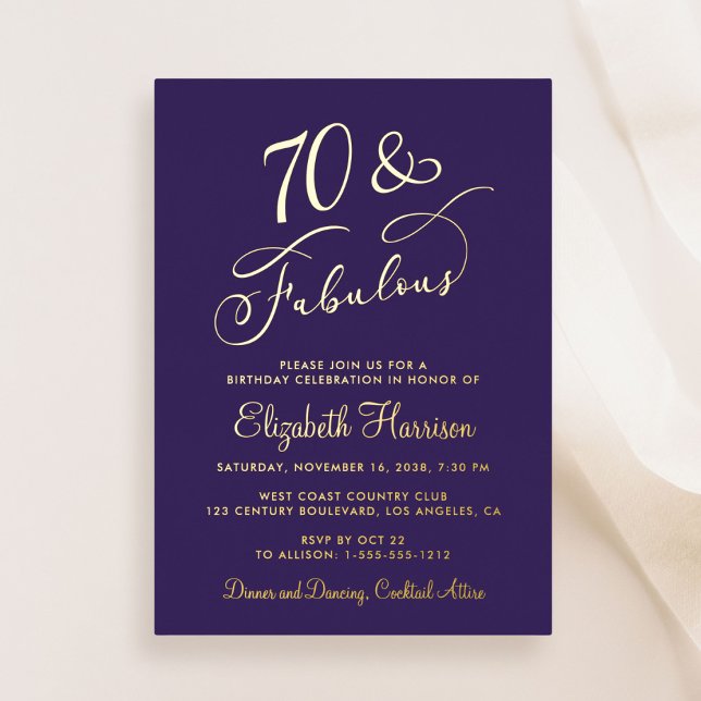 Elegant 70 And Fabulous Purple 70th Birthday Party (Creator Uploaded)