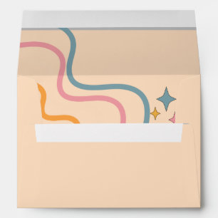 Elegant 70s Envelope with #FFE0C2 Background and G