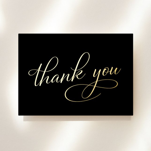 Elegant 70th Birthday Black Foil Thank You Card (Creator Uploaded)