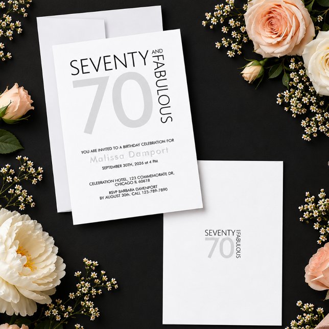 Elegant 70th Birthday Celebration for Her Invitation (Elegant 70th Birthday Celebration for Her Invitation)