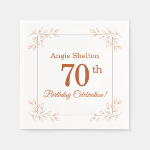 Elegant 70th Birthday Floral Botanical Napkin