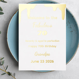 Elegant 70th birthday funny quote , birthday  foil holiday card