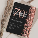 Elegant 70th Birthday Glam Sparkles Rose Gold Invitation<br><div class="desc">Elegant 70th Birthday Party Sparkles Rose Gold invitation template. Featuring lights,  string and sparkles. Great for 30th,  40th,  50th,  60th and 70th birthday and more!</div>