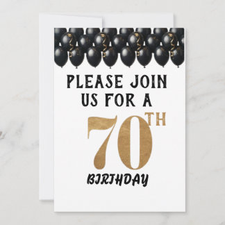 Elegant 70th birthday invitation