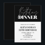 Elegant 70th birthday invitations Birthday Dinner<br><div class="desc">Elegant 70th birthday invitations Birthday Dinner black and white modern</div>