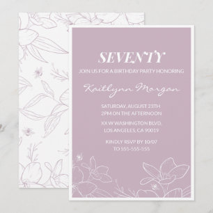 Elegant 70th birthday invitations Modern Floral