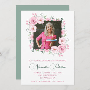 Elegant 70th birthday invitations Photo Boho