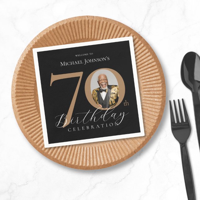 Elegant 70th Birthday Napkin (Elegant 70th Birthday Napkins)