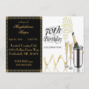 Elegant 70th Birthday Party Invitation