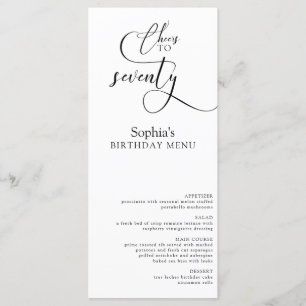 Elegant 70th Birthday Party Menu