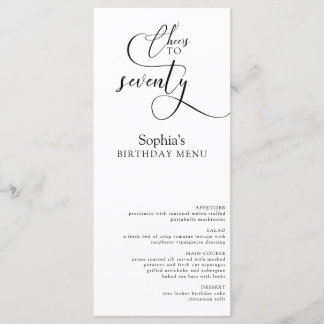 Elegant 70th Birthday Party Menu