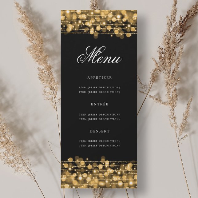 Elegant 70th Birthday Party Menu Gold  Invitation (Elegant 70th Birthday Party Menu Gold Invitation)