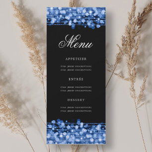 Elegant 70th Birthday Party Menu Navy Blue Invitation