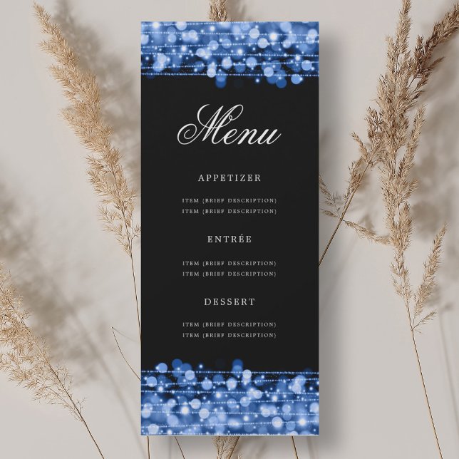 Elegant 70th Birthday Party Menu Navy Blue  Invitation (Elegant 70th Birthday Party Menu Navy Blue Invitation)
