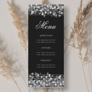 Elegant 70th Birthday Party Menu Silver Invitation