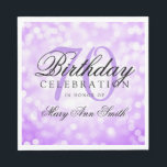 Elegant 70th Birthday Party Purple Glitter Lights Napkin<br><div class="desc">Elegant & Modern 70th Birthday Party Purple Glitter Lights design.</div>