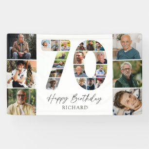 Elegant 70th Birthday Photo Collage Banner