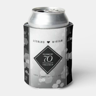 Elegant 70th Platinum Wedding Anniversary Can Cooler