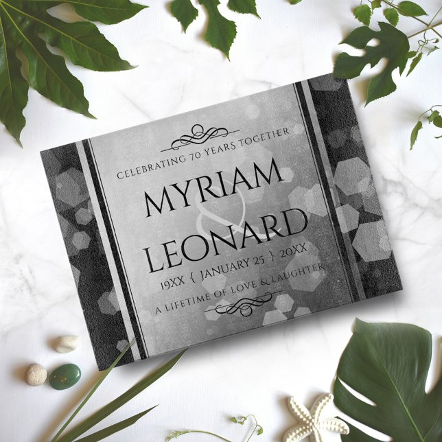 Elegant 70th Platinum Wedding Anniversary Cutting Board (Creator Uploaded)