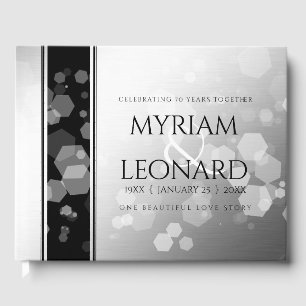 Elegant 70th Platinum Wedding Anniversary Guest Book