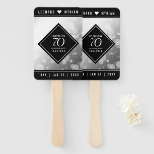 Elegant 70th Platinum Wedding Anniversary Hand Fan