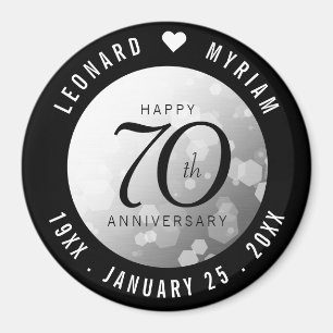 Elegant 70th Platinum Wedding Anniversary Magnet