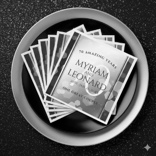 Elegant 70th Platinum Wedding Anniversary Napkin