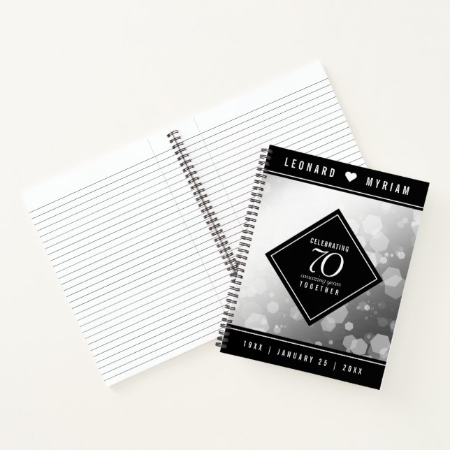 Elegant 70th Platinum Wedding Anniversary Notebook (Inside)