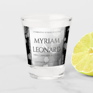 Elegant 70th Platinum Wedding Anniversary Shot Glass