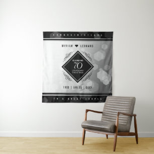 Elegant 70th Platinum Wedding Anniversary Tapestry