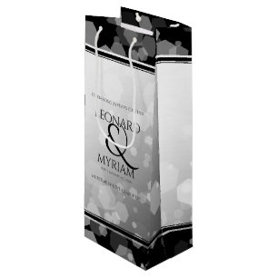 Elegant 70th Platinum Wedding Anniversary Wine Gift Bag
