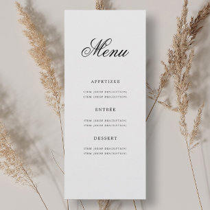 Elegant 70th Seventy Birthday Party Menu  Invitation
