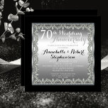 Elegant 70th Silver and Diamonds Anniversary Invitation<br><div class="desc">Opulent elegance frames this wedding anniversary invitation design in a unique scalloped diamond design with centre teardrop diamonds with faux added sparkles. Text is gradiented for effect as well. Original design by Holiday Hearts Designs (all rights reserved). If you require design assistance to customise to your unique needs, please email...</div>