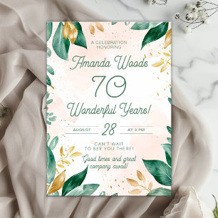 Elegant 70th Verdant birthday Celebration Invitation