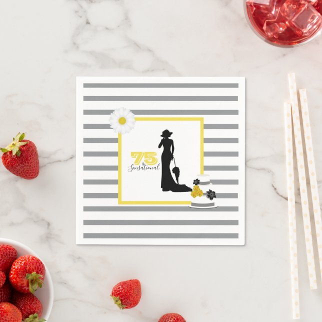 Elegant 75 & SENSATIONAL 75th Birthday Party Napkin (Insitu)