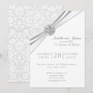 Elegant 75th / 60th Diamond Anniversary Design Invitation