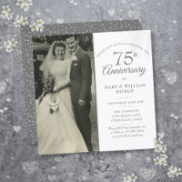 Elegant 75th Anniversary Wedding Photo Square