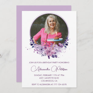 Elegant 75th birthday invitation Photo Elegant