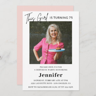 Elegant 75th birthday invitations Photo Modern
